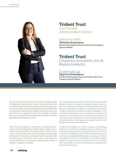 Artigo de Christina Economou publicado pela Cyprus Yachting Magazine